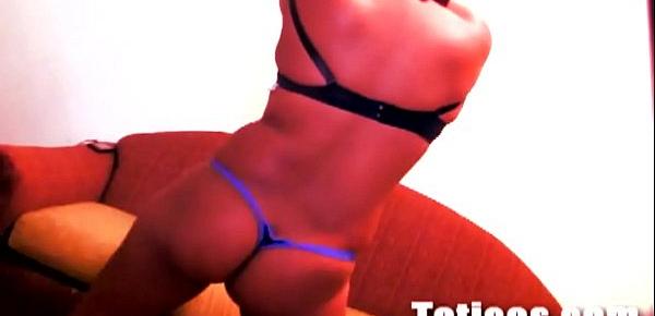  Chubby little chica likes to striptease in Dominican Republic - Toticos.com